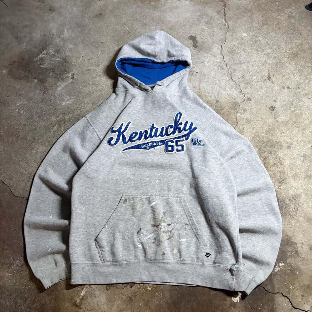Vintage J. America Sports Wear Kentucky Wildcats 65 Gray Pullover Hoodie Size L